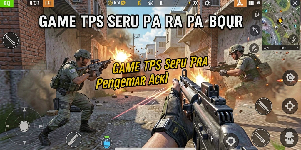 Screenshot menunjukkan pemain dalam aksi pertempuran TPS yang mendebarkan.