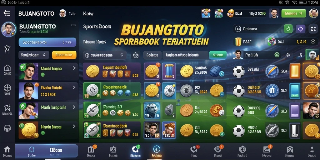 Tampilan gameplay aplikasi BUJANGTOTO yang menampilkan fitur taruhan olahraga.