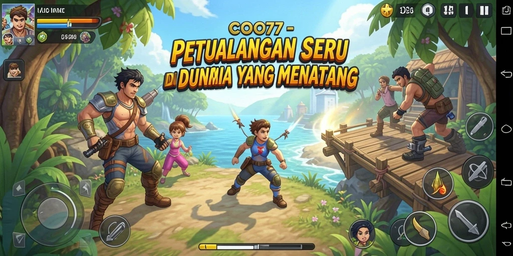 Gameplay COO77 menampilkan petualangan mendebarkan di dunia yang luas.