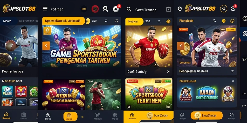 Tampilan utama gameplay di aplikasi Sportsbook JPSLOT88.