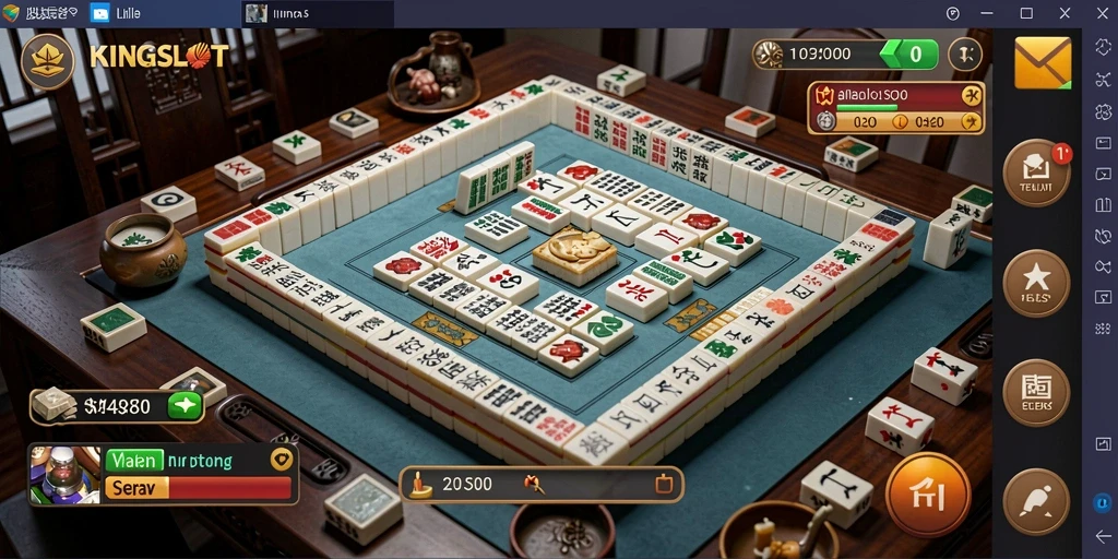 Screenshot KINGSLOT menampilkan gameplay Mahjong yang seru dan mengasyikkan.