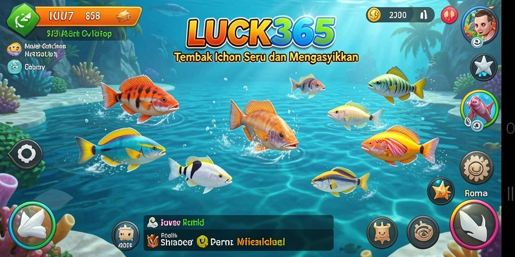 Tampilan gameplay seru dalam LUCK365 saat menangkap ikan.