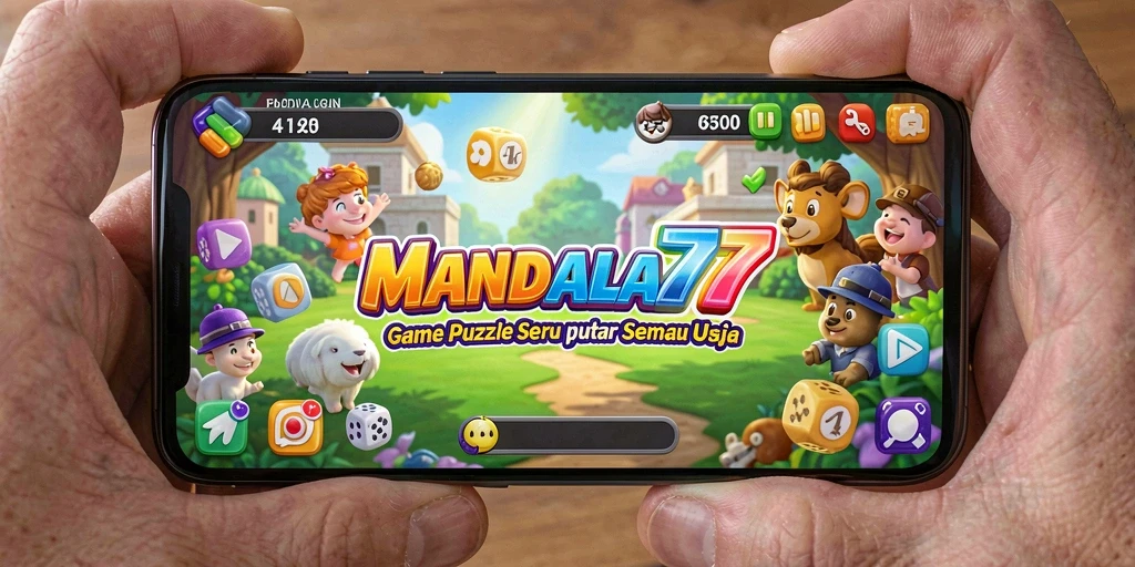 Tampilan gameplay MANDALA77 yang penuh warna dan menantang.