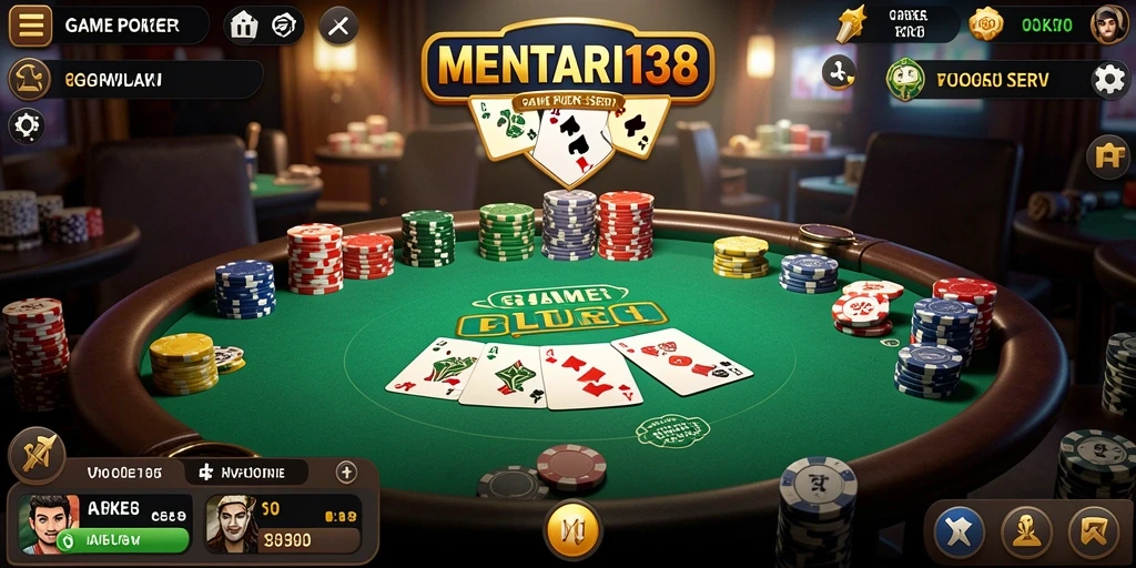 Screenshot gameplay MENTARI138 menampilkan suasana Poker yang mendebarkan.