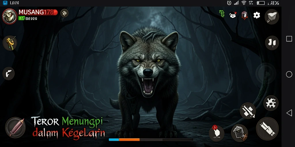 Tampilan gameplay menyeramkan dari MUSANG178 dengan suasana mencekam.