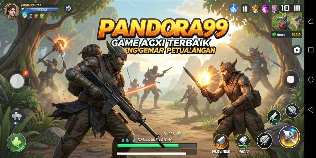Tampilan menarik saat karakter beraksi di dalam permainan Action.