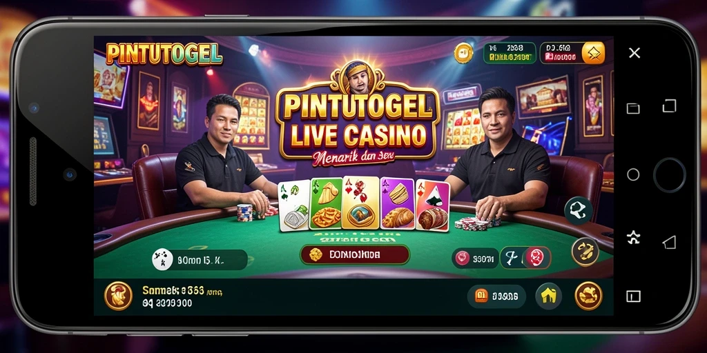 Screenshot gameplay <strong>PINTUTOGEL</strong> menampilkan dealer profesional dalam sesi Live Casino.