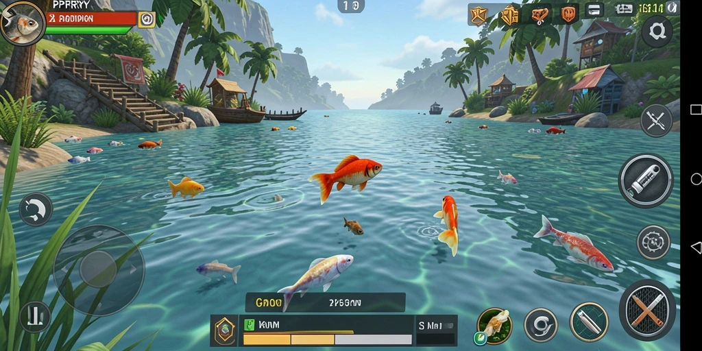 Tangkapan ikan yang realistis dalam gameplay PPRRYY.