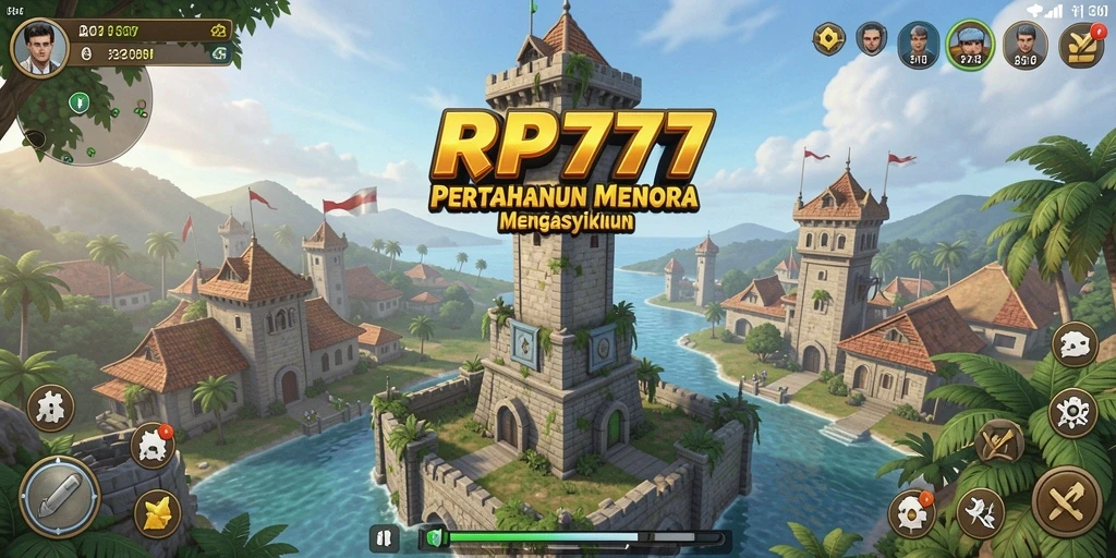 Tampilan gameplay Tower Defense yang menegangkan dan seru di RP777.