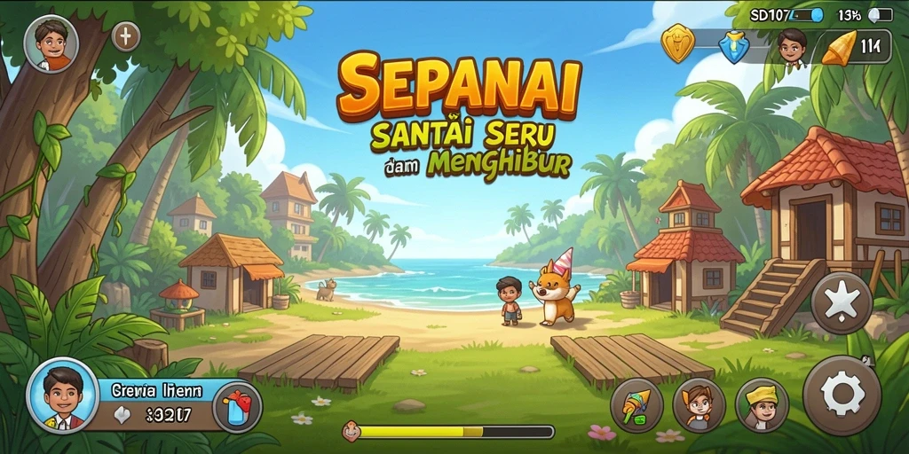 Tangkapan layar gameplay SD107 menunjukkan tantangan menarik dan karakter yang menghibur.