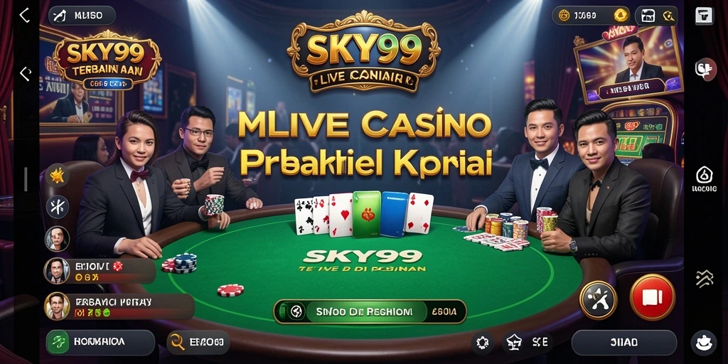 Tampilan gameplay seru SKY99 dengan dealer langsung dan interaksi nyata.
