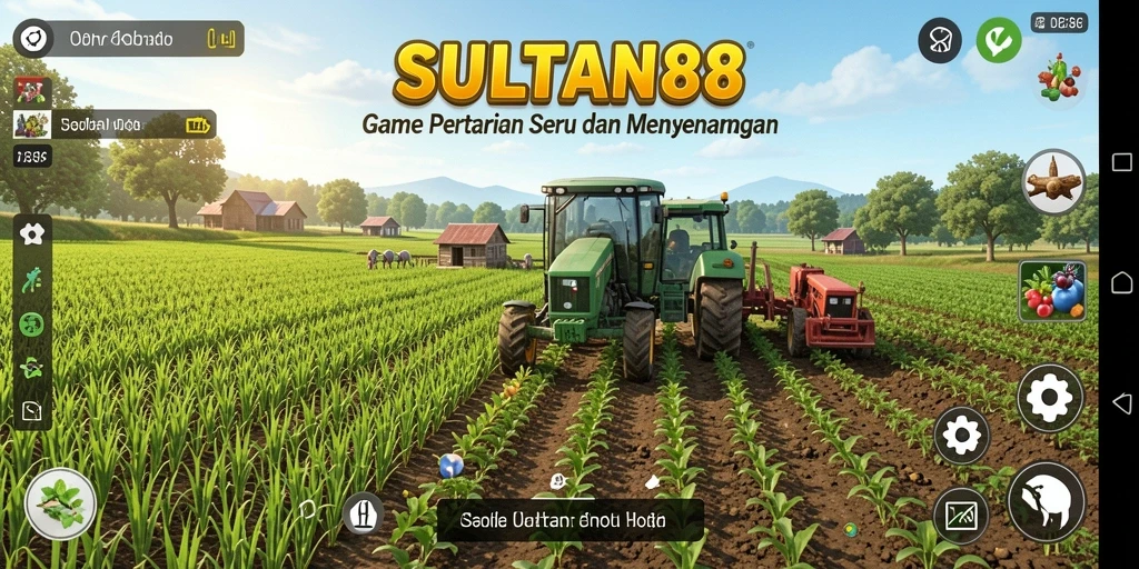 Tampilan gameplay SULTAN88 dengan aktivitas bertani yang menarik.