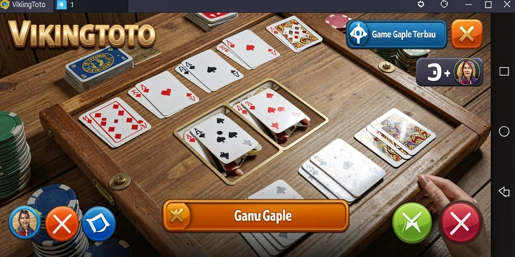 Tampilan gameplay Gaple yang seru dan interaktif di VIKINGTOTO.