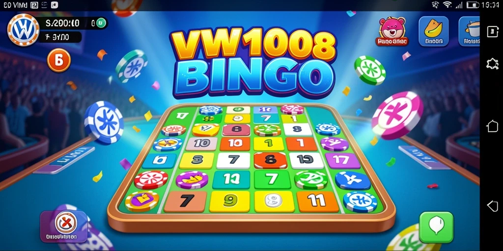 Screenshot gameplay VW108 yang menampilkan suasana Bingo yang seru.
