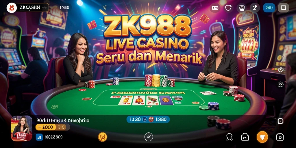 Tampilan menarik saat bermain Live Casino di ZK988.