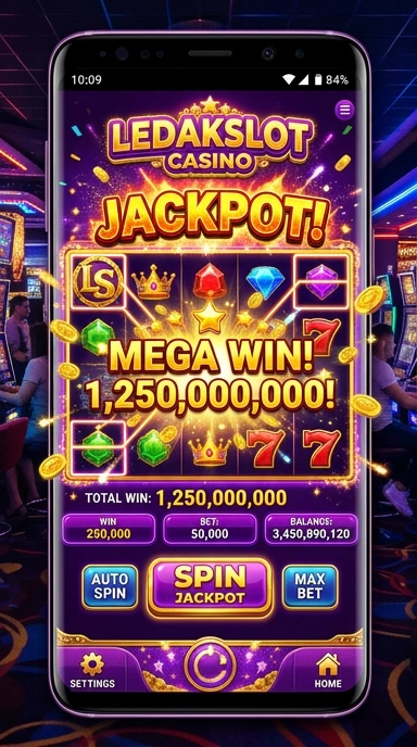 Tampilan antarmuka aplikasi ledakslot yang modern dan menarik.